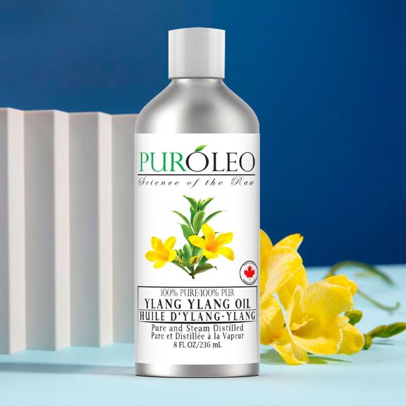 PUROLEO Ylang Ylang Essential Oil 8 Fl Oz/236 ML (Packed In Canada) 100% Pure Aromatherapy Oil for Diffuser, Massage & More