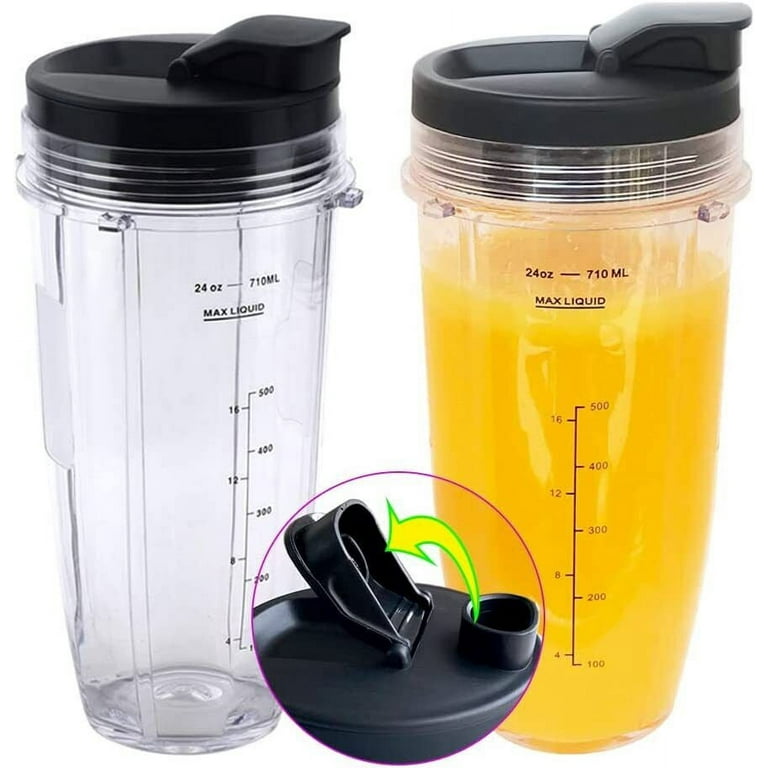 Nutri Ninja 24oz Replacement Blender Cup & Lid, 2-Pack for