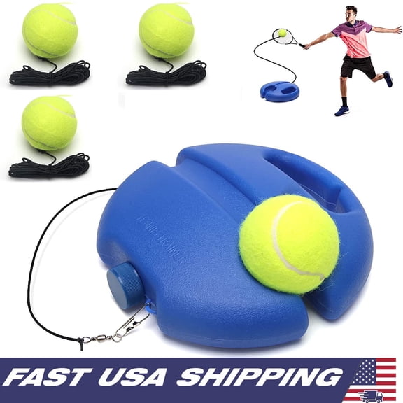 Tennis Trainer Rebound Ball with String, Solo Practice Trainer for Beginners & Adults, Portable Tennis Training Equipment with Fillable Base, 3 Balls