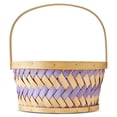 thumbnail image 1 of Round Woven Woodchip Basket, Brown and Purple, 10.25" x 5", Easter by Way To Celebrate, 1 of 7