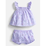 Baby Girls Printed Tank Top and Matching Shorts Set, 2-Piece, Sizes 0/3M-24M
