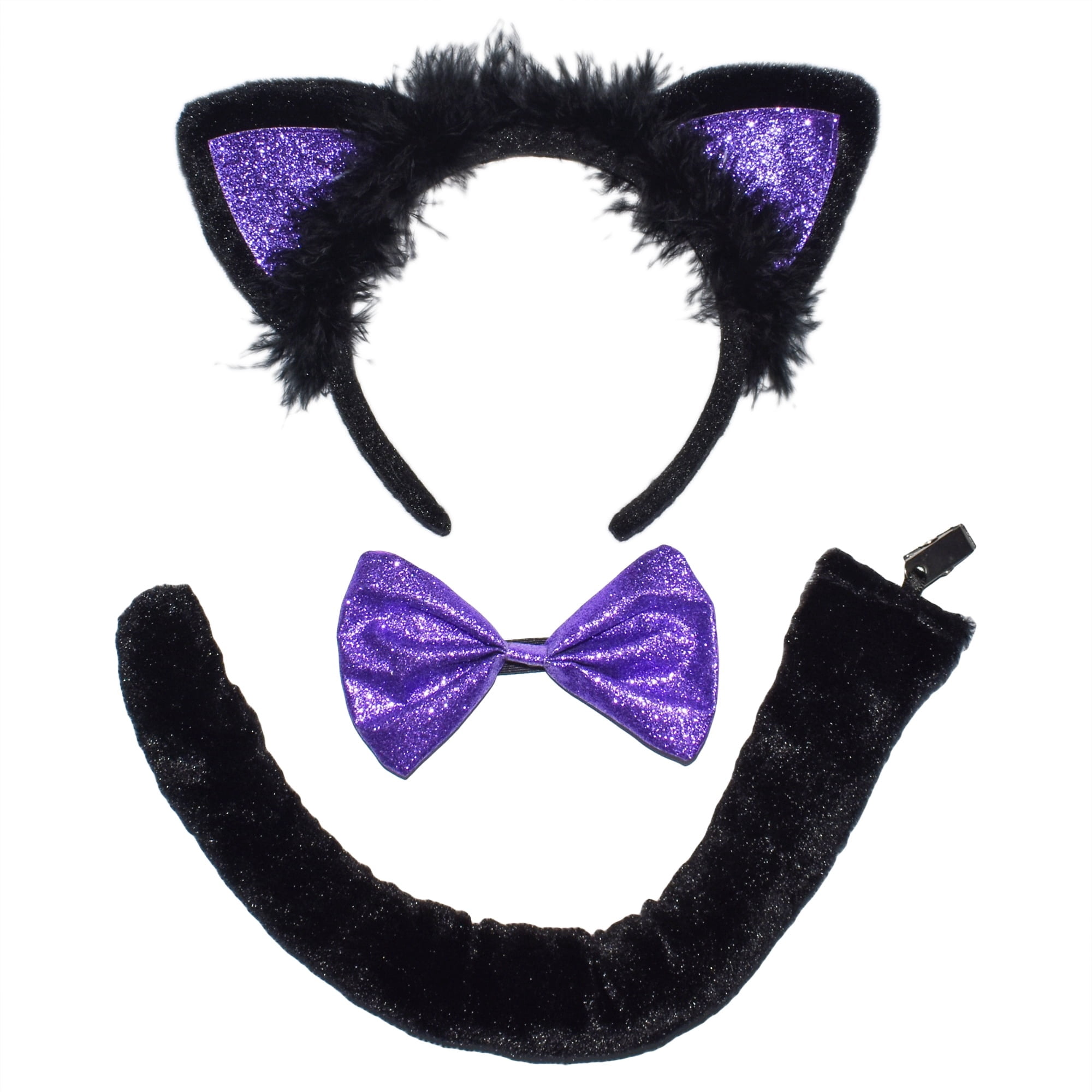 Cat Costume Accessory Kit for Children, Black and Purple, 3 Pieces, Halloween by Way To Celebrate