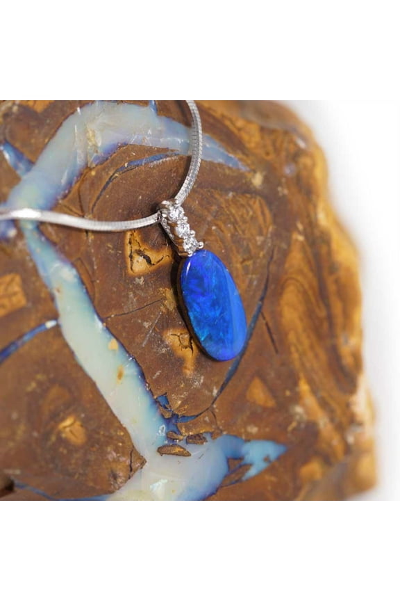PURPLE ENCHANTMENT STERLING SILVER AUSTRALIAN BOULDER OPAL NECKLACE
