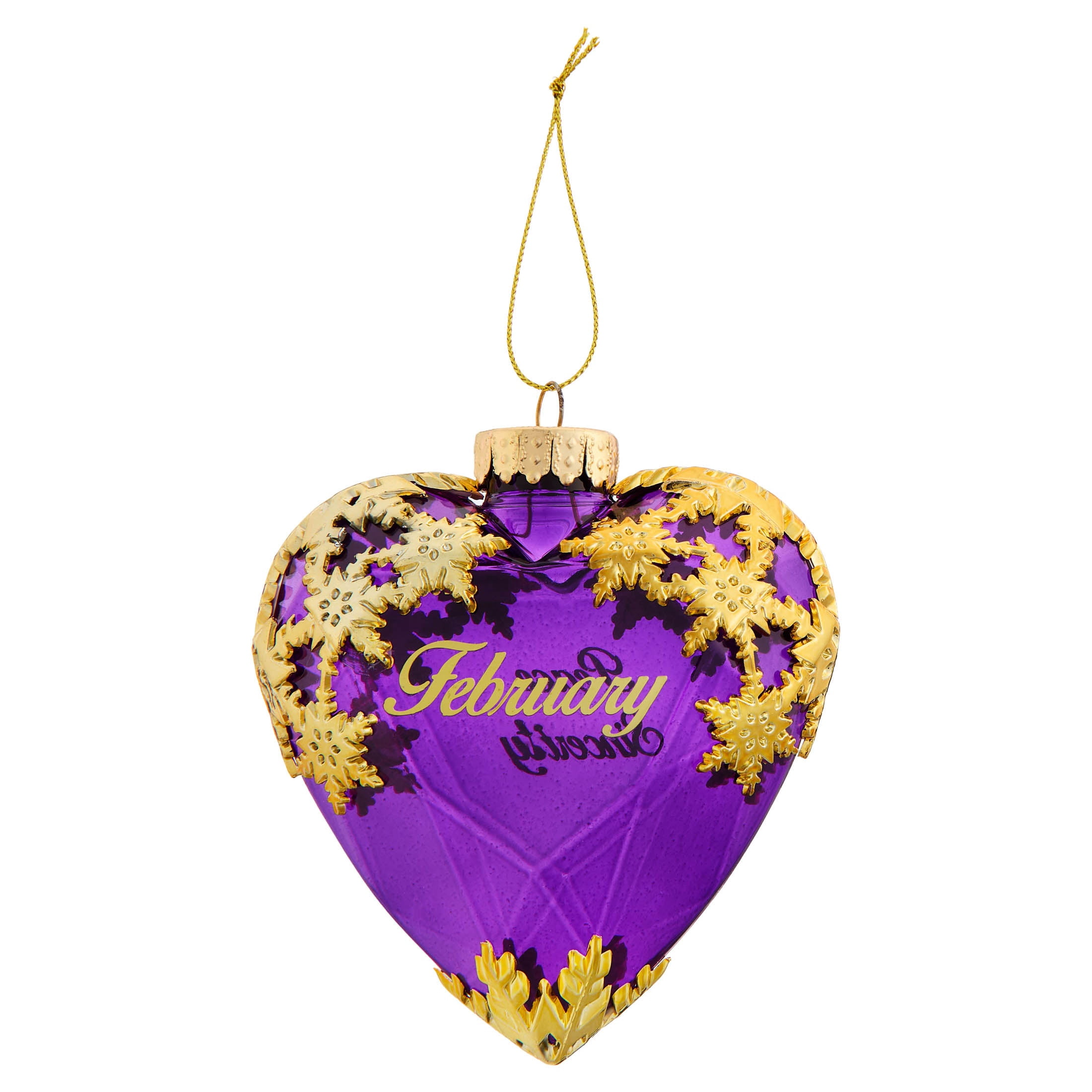 Purple and Gold February Birthstone Christmas Ornament, 4.3", by Holiday Time