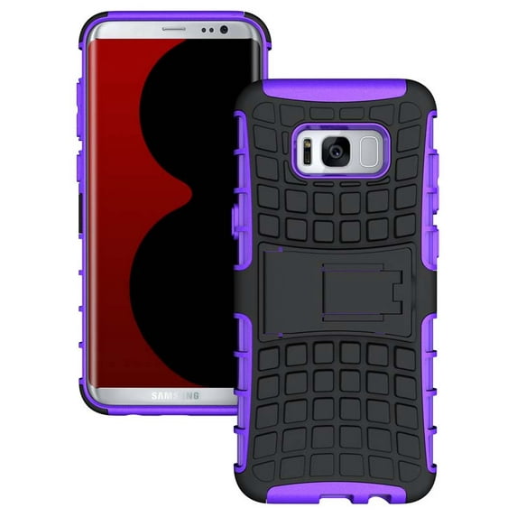 PURPLE GRENADE GRIP RUGGED TPU SKIN HARD CASE COVER STAND FOR SAMSUNG GALAXY S8 PLUS, SM-G955, S8+