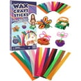 PURPLE LADYBUG Bendable Wax Craft Sticks for Kids 15 Colors, 2 Lengths