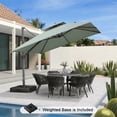 thumbnail image 1 of PURPLE LEAF 10 FT Cantilever Patio Umbrella Outdoor Umbrella with 220lbs Base Large Square Windproof Offset Umbrella for Pool Deck Garden, Mint Green, 1 of 20