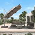 thumbnail image 1 of PURPLE LEAF 10 FT Patio Cantilever Umbrella Outdoor Offset Square Umbrella with 360-degree Rotation for Deck Pool Garden, Taupe, 1 of 16
