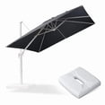 thumbnail image 1 of PURPLE LEAF 10 FT Patio Umbrella With Base White Cantilever Umbrella Square Outdoor Offset Umbrella Windproof with 360° Rotation for Garden Deck Pool, Grey, 1 of 11