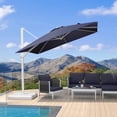 thumbnail image 1 of PURPLE LEAF 10 FT Patio Umbrella White Cantilever Offset Umbrella Square Outdoor Umbrella with 360° Rotation for Garden Deck Pool, Navy Blue, 1 of 11