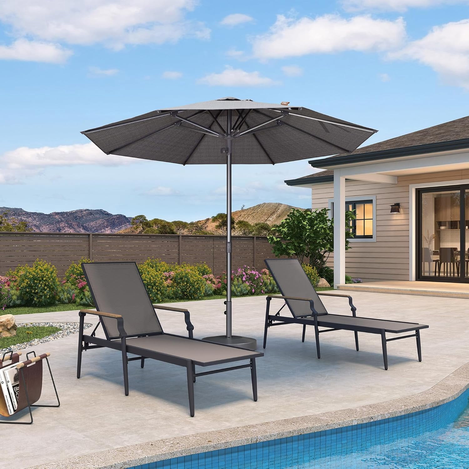 8 ft aluminum parasol patio umbrella Large 8ft Cantilever with Tilting Canopy - Wall Mounted for Garden, Pool, and Outdoor Use - Ribs Polyester Shade With its durable construction and high GARSING 8-ft Aluminum White No-tilt