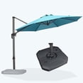 thumbnail image 1 of PURPLE LEAF 10 Feet Cantilever Umbrella with Base Outdoor Patio Round Umbrella Aluminum Offset with 360-degree Rotation for Garden Deck Pool Patio,Turquoise Blue, 1 of 10