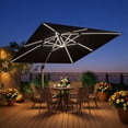 thumbnail image 1 of PURPLE LEAF 10 Feet Cantilever Umbrella Large Square Umbrella Outdoor Umbrellas Offset Sun Umbrellas Patio Umbrella with Base and Solar Lights, Black, 1 of 13