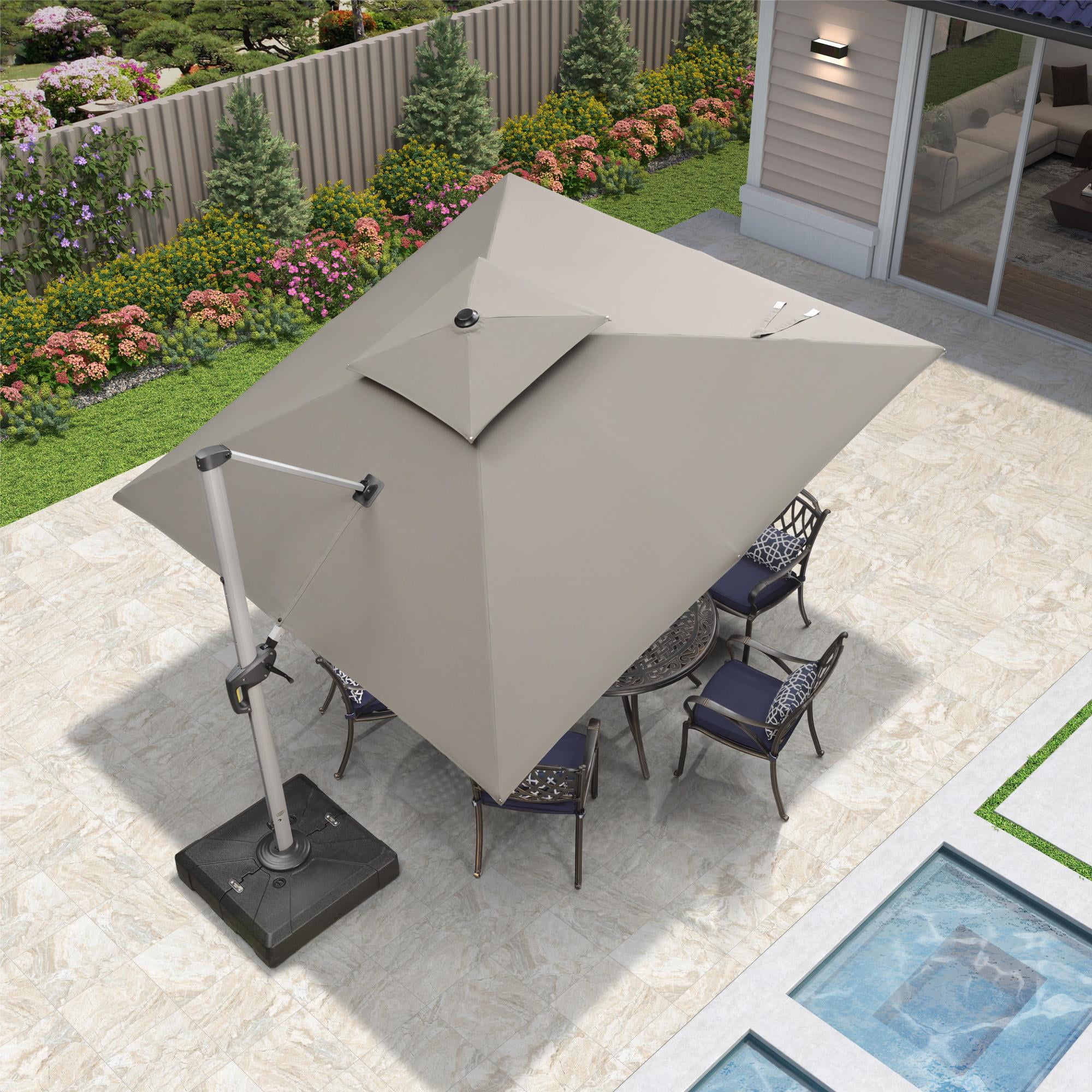 PURPLE LEAF 10 Feet Double Top Deluxe Sunbrella Square Patio Umbrella