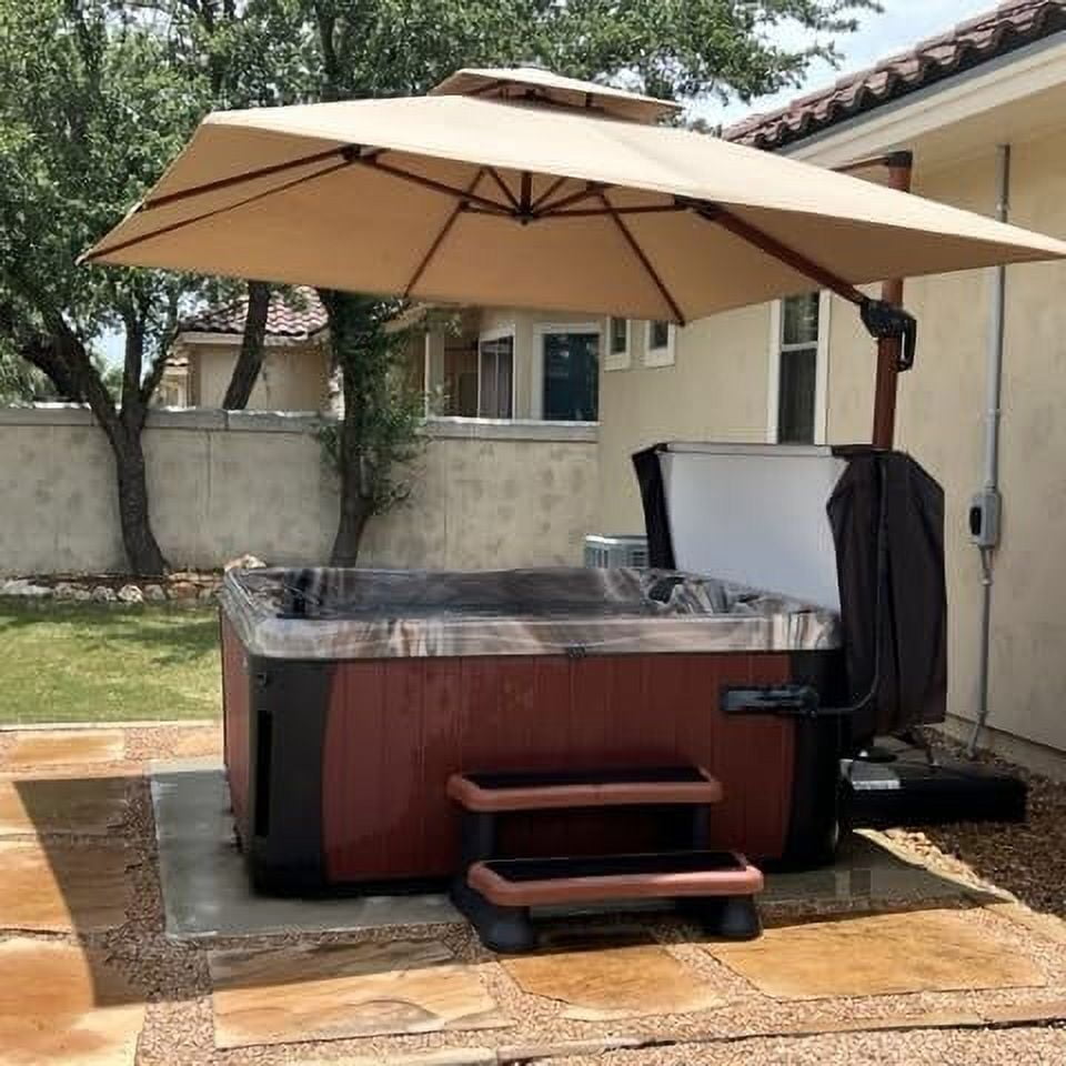 PURPLE LEAF 10 Feet Double Top Deluxe Sunbrella Wood Pattern Square