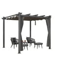 thumbnail image 1 of PURPLE LEAF 10' X 10' Outdoor Pergola with Curtains Retractable Canopy Patio Aluminum Sun Shade for Garden Deck Porch Gazebo Pavilion Grill Modern Yard Grape Trellis Pergola Gray, 1 of 9