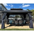 thumbnail image 1 of PURPLE LEAF 10 X 14 Permanent Hardtop Gazebo Netting and Curtains Deck Backyard Heavy Duty Sunshade Metal Roof All Weather Outdoor Pavilion Canopy Patio, 1 of 9