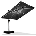 thumbnail image 1 of PURPLE LEAF  10 ft Double Top LED Square Patio Cantilever Umbrella Grey, 1 of 5