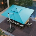 thumbnail image 1 of PURPLE LEAF 10 x 13FT Deluxe Rectangular Patio Umbrella, Large Offset Cantilever Umbrella with 360° Rotation, Turquoise Blue, 1 of 14