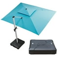 thumbnail image 1 of PURPLE LEAF 10 x 13FT Deluxe Rectangular Patio Umbrella with Base, Large Offset Cantilever Umbrella with 360° Rotation, Turquoise Blue, 1 of 15