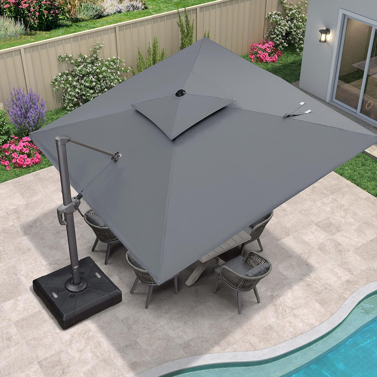 PURPLE LEAF 10FT Cantilever Outdoor Umbrellas Large Patio Umbrella