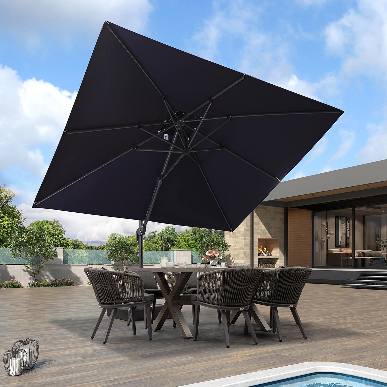 PURPLE LEAF 10FT Cantilever Outdoor Umbrellas Large Patio Umbrella