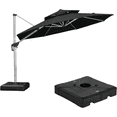 thumbnail image 1 of PURPLE LEAF 10FT Deluxe Round Patio Umbrella with Base, Large Offset Cantilever Umbrella with 360° Rotation, Black, 1 of 14
