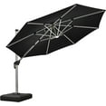 thumbnail image 1 of PURPLE LEAF 10FT Round Solar Powered LED Patio Umbrella Outdoor Large Cantilever Umbrella for Garden Deck Pool Patio, Black, 1 of 17