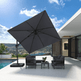 thumbnail image 1 of PURPLE LEAF 10x10 Ft Cantilever Umbrella Left-right Tilting Swivel Square Outdoor Patio Umbrella Large Offset Aluminum Umbrella with 360°Rotation Adjustable Pool Umbrella,Light Gray, 1 of 14