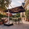 thumbnail image 1 of PURPLE LEAF 11 Feet Umbrella with Base and Light Square Cantilever Umbrellas Large Umbrella Outdoor Umbrellas Offset Umbrellas Patio Umbrella, Navy Blue, 1 of 13