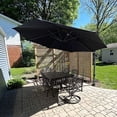 thumbnail image 1 of PURPLE LEAF 11 Ft Cantilever Umbrella Round Outdoor Patio Umbrella Large Offset Hanging Umbrella Aluminum Umbrella with 360°Rotation Adjustable Garden Pool Umbrella,Gray, 1 of 13