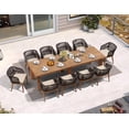 thumbnail image 1 of PURPLE LEAF 11-Piece Patio Dining Set, Aluminum Outdoor Table And 10 Wicker Chairs With Sunbrella Cushions For Lawn, Garden, Porch, Deep Teak, 1 of 8