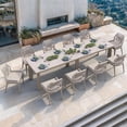 thumbnail image 1 of PURPLE LEAF 11-Piece Patio Dining Set for 10, Outdoor Table and Wicker Chairs with Cushions, Patio Dining Table Set for Garden, Backyard, Deck, Champagne, 1 of 9