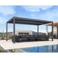 thumbnail image 1 of PURPLE LEAF 11 X 15 Louvered Pergola Aluminum Outdoor Adjustable Louvered Roof Integrated Drainage System Patio Kitchen Poolside Garden Grey, 1 of 11