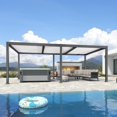 thumbnail image 1 of PURPLE LEAF 11' x 21' Patio Louvered Pergola Outdoor Aluminum Pergola with White Roof Adjustable Hardtop Rainproof Louver for Garden Backyard Deck, 1 of 10