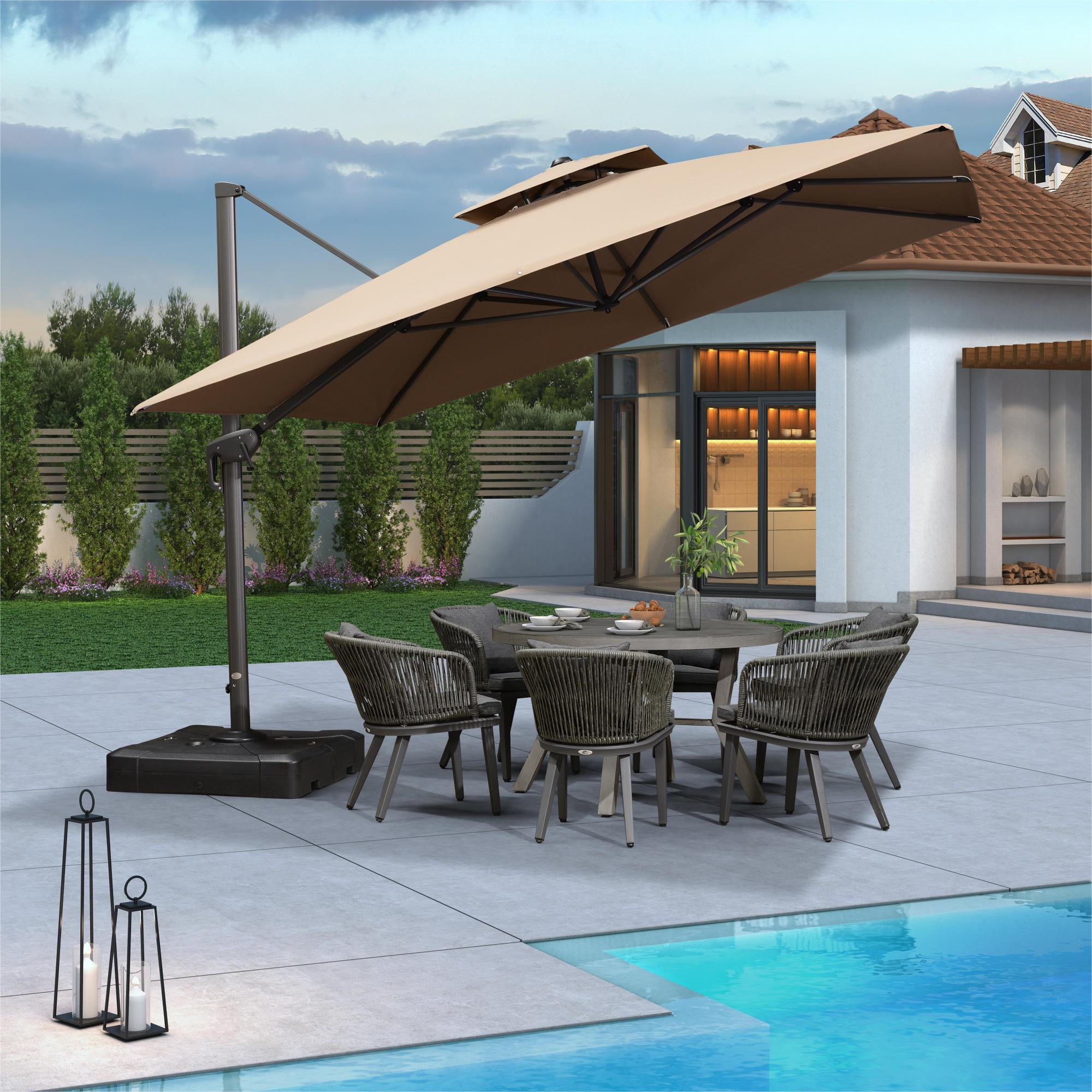 PURPLE LEAF 11FT Cantilever Outdoor Umbrellas Large Patio Umbrella