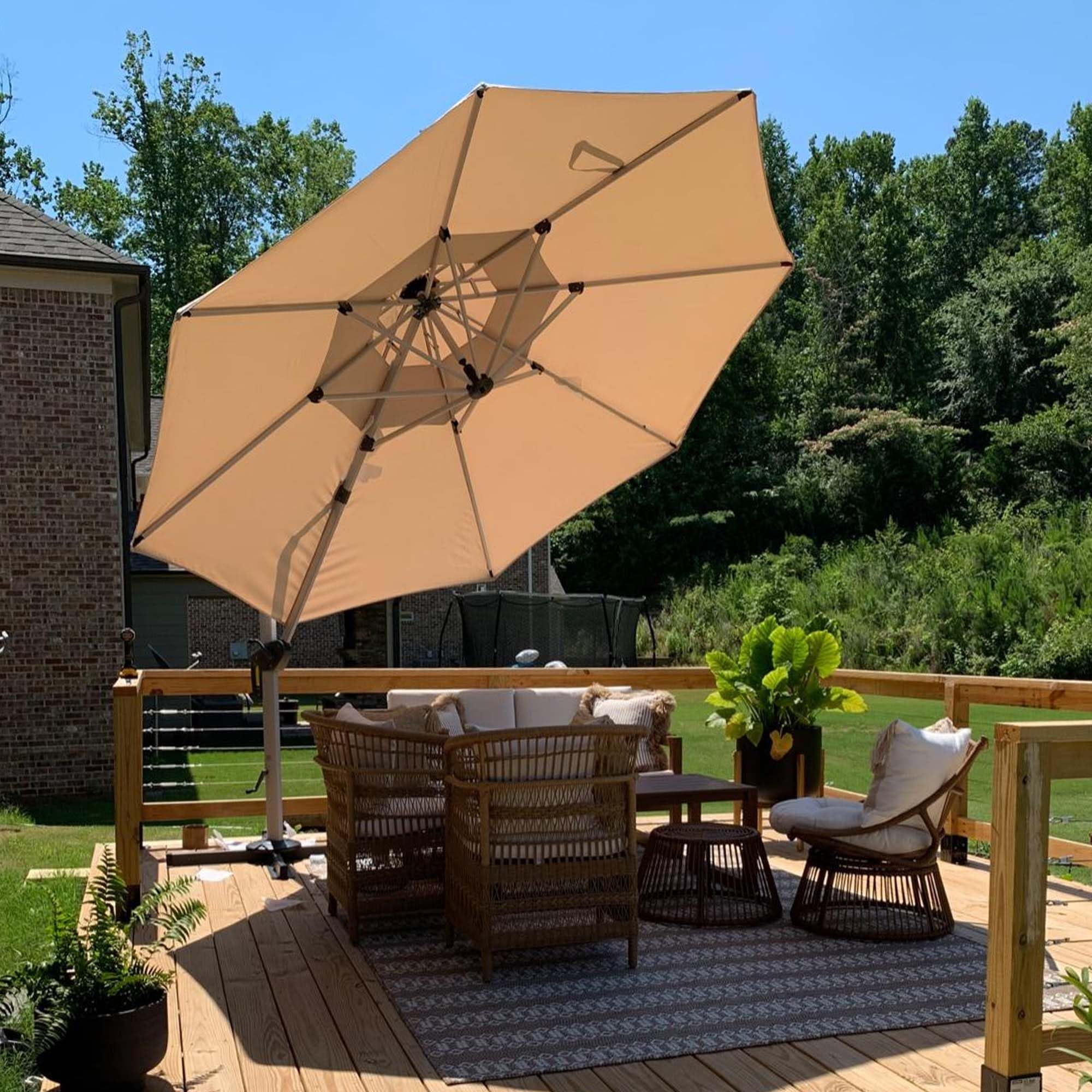 PURPLE LEAF Patio Umbrella Offset Hanging Cantilever - Thumbnail 2