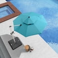 thumbnail image 1 of PURPLE LEAF 11FT Deluxe Round Patio Umbrella, Large Offset Cantilever Umbrella with 360° Rotation, Turquoise Blue, 1 of 10