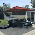 thumbnail image 1 of PURPLE LEAF 11FT Deluxe Square Patio Umbrella, Large Offset Cantilever Umbrella with 360° Rotation, Brick Red, 1 of 14
