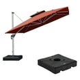 thumbnail image 1 of PURPLE LEAF 11FT Deluxe Square Patio Umbrella with Base, Large Offset Cantilever Umbrella with 360° Rotation, Brick Red, 1 of 14