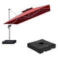 thumbnail image 1 of PURPLE LEAF 11FT Deluxe Square Patio Umbrella with Base, Large Offset Cantilever Umbrella with 360° Rotation, Terra, 1 of 14