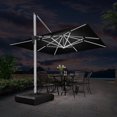 thumbnail image 1 of PURPLE LEAF 11FT Square Double Top Deluxe Solar Powered LED Patio Umbrella Outdoor Cantilever Umbrella, Black, 1 of 16