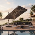 thumbnail image 1 of PURPLE LEAF 12 Feet LED Umbrella with Base Cantilever Umbrellas Large Umbrella Outdoor Umbrellas Offset Umbrellas Square Patio Umbrella for Pool, Gray, 1 of 10