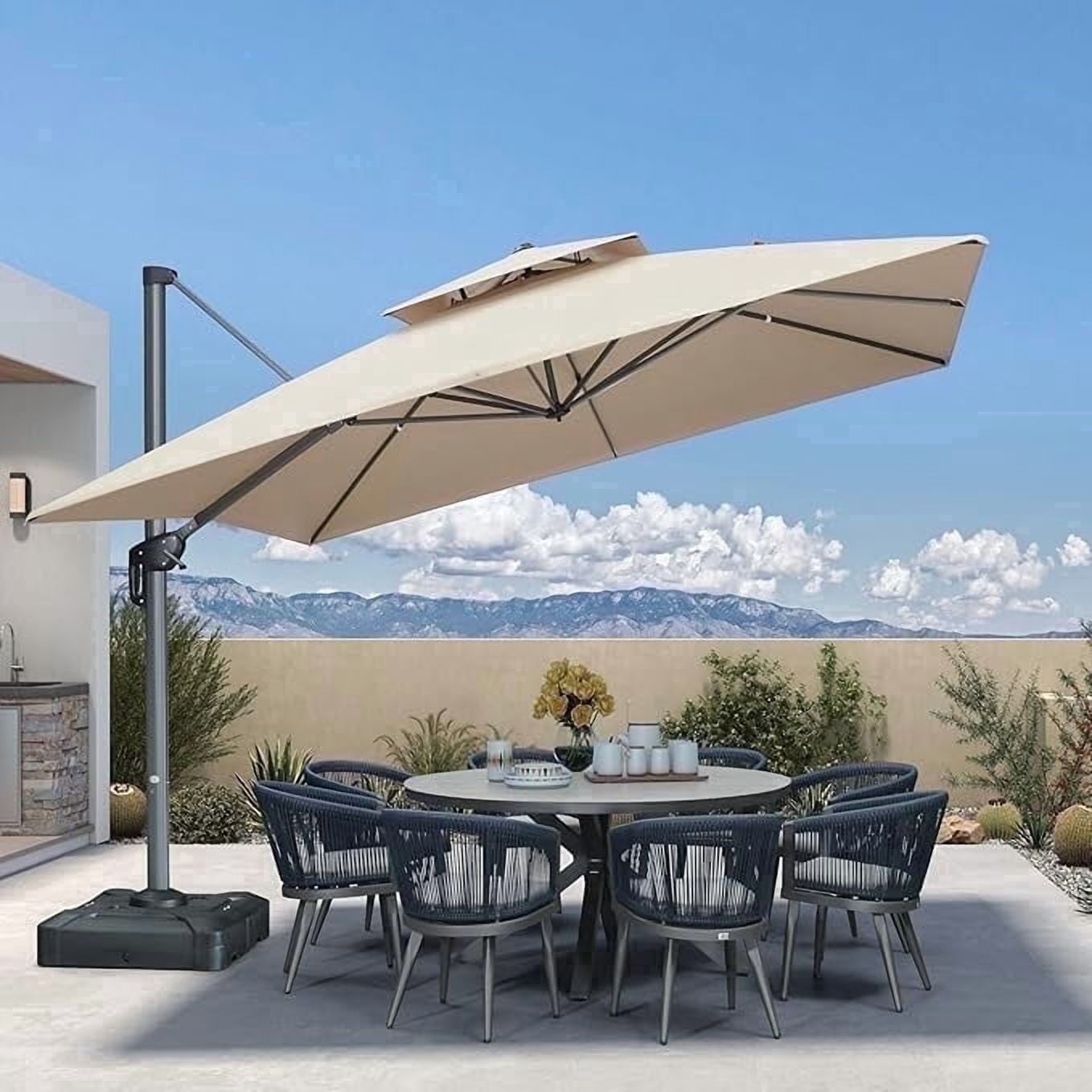 large sunbrella patio umbrella Big Roma Cantilever  Sunbrella Fabric Shade  Sunrise Umbrella COVER A LARGE AREA PURPLE LEAF Sunbrella Patio Umbrella