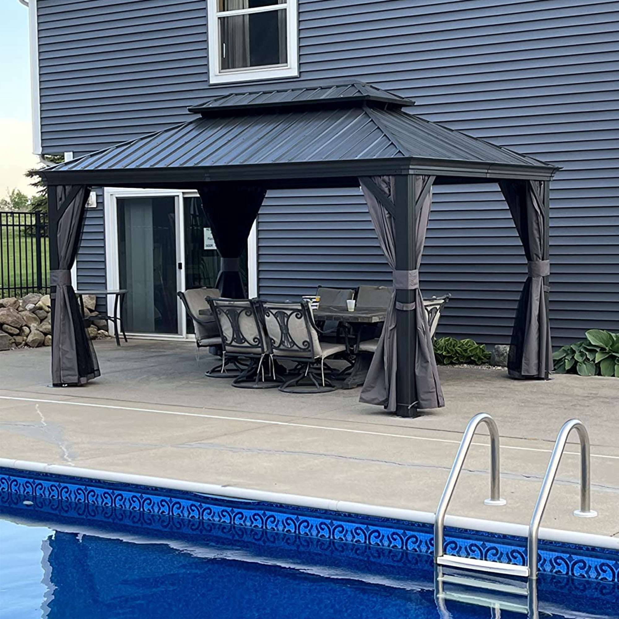 Photo inspiration: Gallery Detail: Purple Leaf 12 X 16 Permanent Hardtop Gazebo Aluminum Frame