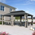 thumbnail image 1 of PURPLE LEAF 12' X 20' Patio Hardtop Gazebo with Galvanized Steel Double Roof Aluminum Metal Gazebo for Lawn and Garden Included Netting and Beige Curtains, 1 of 9
