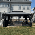 thumbnail image 1 of PURPLE LEAF 12' x 16' Outdoor Hardtop Gazebo with Double Roof Metal Gazebo,Light Gray, 1 of 17