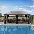 thumbnail image 1 of PURPLE LEAF 12' x 20' Outdoor Hardtop Gazebo with Double Roof Metal Gazebo,Light Gray, 1 of 18