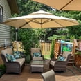 thumbnail image 1 of PURPLE LEAF 12FT Deluxe Round Solar Powered LED Patio Umbrella, Large Offset Cantilever Umbrella with 360° Rotation, Beige, 1 of 15