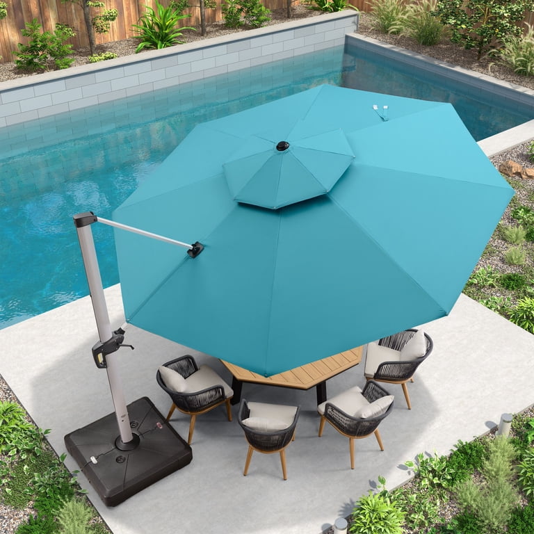 canvas rectangular patio market umbrella 8' x 10' RECTANGLE MARKET UMBRELLA, CANVAS COAL